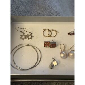 Lot Of 7 Vintage To Modern Sterling Silver Earrings Lot  Earring Not Scrap Pearl